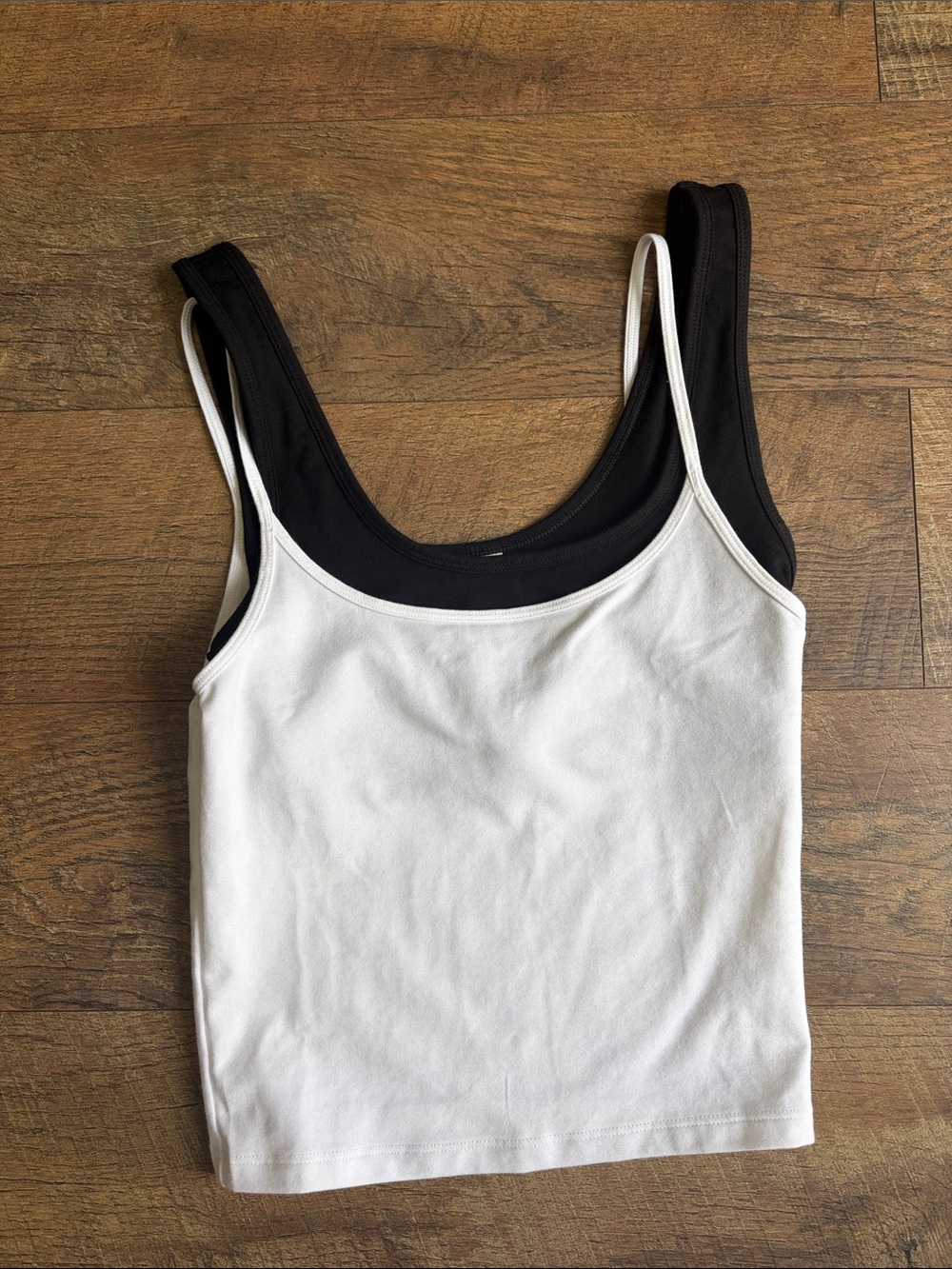 PINK Victoria's Secret Double-Layer White & Black Tank